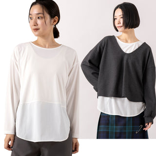 LE MELANGE | ルメランジュ　裾切り替えレイヤードインナー