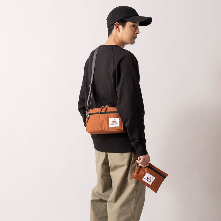 GREGORY | グレゴリー　Begin別注 83-84年正方形プリントタグ パデッドショルダーポーチM デザートラスト ミニポーチ付き