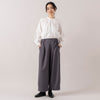 モデル身長165cm,uncinqのTwill Stretch Tuck Cocoon Pants|facciamoのMeringa（メリンガ）,https://market.e-begin.jp/products/dlt_unc1541s_lala|https://market.e-begin.jp/products/are_fac0636k_lala