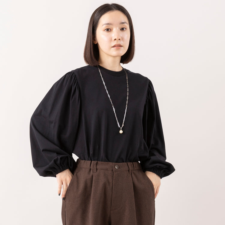 MANON | マノン　GATHER SLEEVE LS TEE
