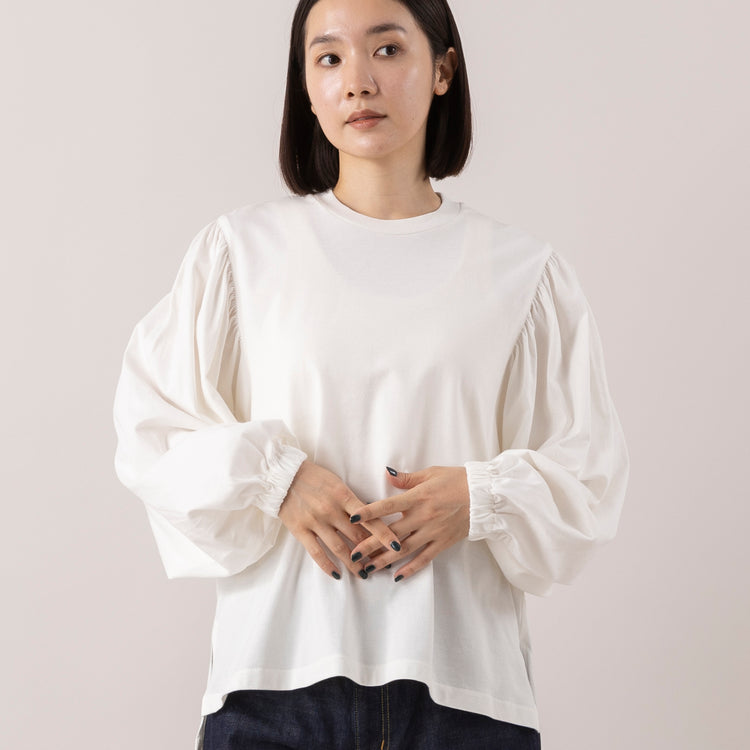 MANON | マノン　GATHER SLEEVE LS TEE
