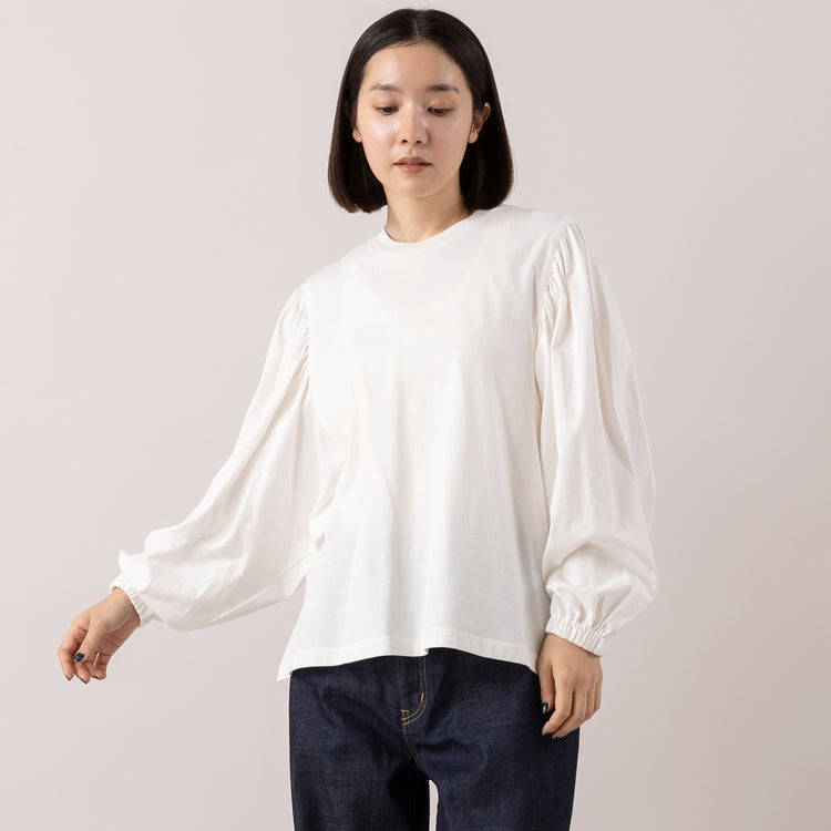MANON | マノン　GATHER SLEEVE LS TEE