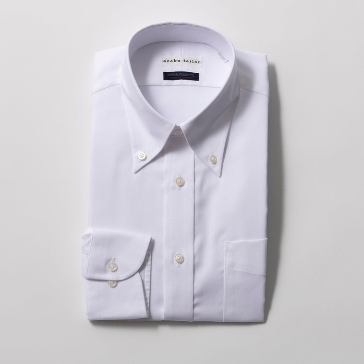 azabu tailor | アザブ テーラー　World Traveler リンクルフリーシャツ (ボタンダウンオックス)【 Regular Model 】