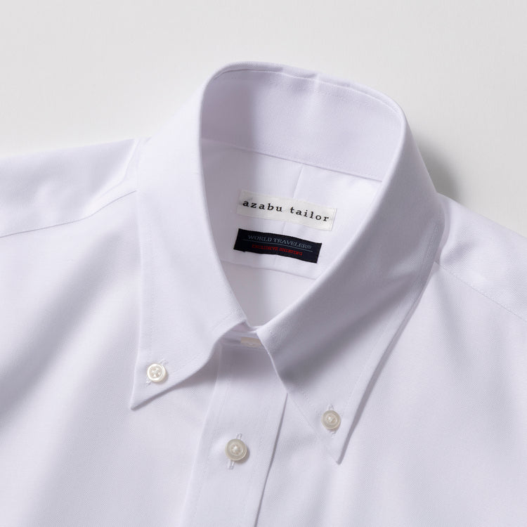 azabu tailor | アザブ テーラー　World Traveler リンクルフリーシャツ (ボタンダウンオックス)【 Regular Model 】