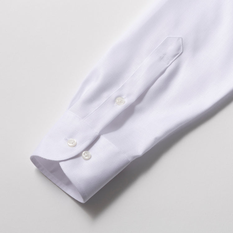 azabu tailor | アザブ テーラー　World Traveler リンクルフリーシャツ (ヘリンボーン)【 Regular Model 】