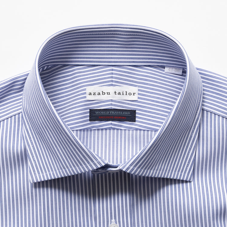 azabu tailor | アザブ テーラー　World Traveler リンクルフリーシャツ (ストライプ)