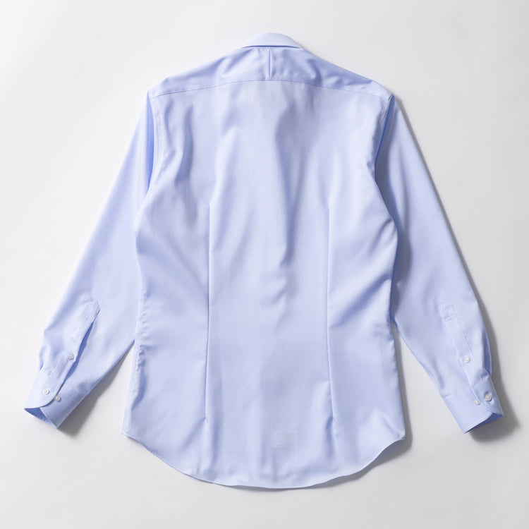 azabu tailor | アザブ テーラー　World Traveler リンクルフリーシャツ (ブルー織柄)