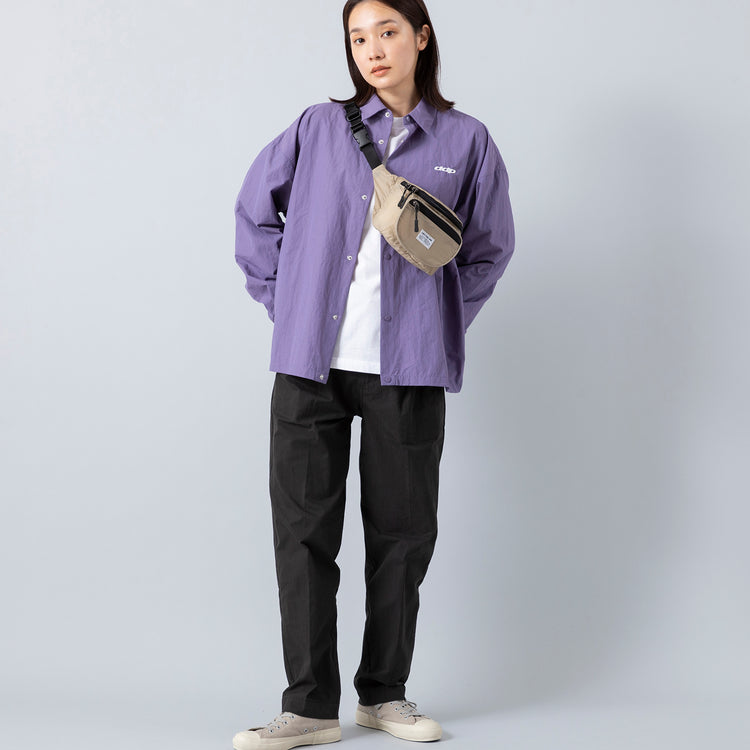 モデル身長163cm,UNIVERSAL OVERALLの2TUCK TOWN PROOF PANTS|ARCH&LINEのRe: NYLON WAIST BAG|Moonstarのローバスケットヴィンテージグレー,https://market.e-begin.jp/products/dre_uni0247r_lala|https://market.e-begin.jp/products/ach_ach0229r_lala|https://market.e-begin.jp/products/mns_mns0286o_lala