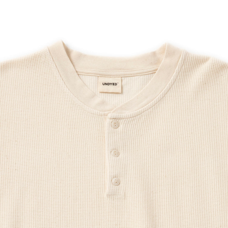 UNDYED/STANDARD | アンダイドスタンダード　無染色オーガニックコットンWAFFLE S/S HENRY