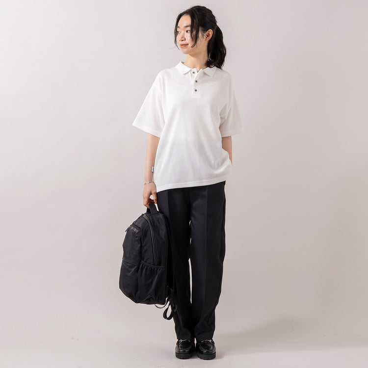 モデル身長165cm,gym masterの7.2oz ドライワッフルポロ|NESKのバックパックM|rapiécageのステンレスフラワープレートブレスレット,https://market.e-begin.jp/products/grd_gym0092u_lala|https://market.e-begin.jp/products/ten_nsk0150u_lala|https://market.e-begin.jp/products/rdx_rpc0109u_lala