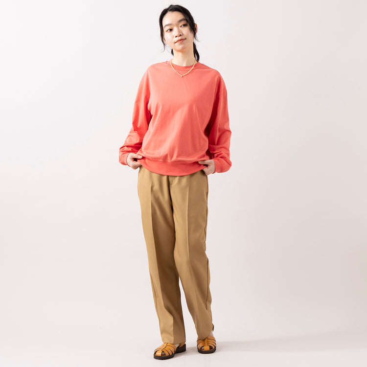 モデル身長165cm,MANUAL ALPHABETのTWILL SEMI- EASY TROUSERS for Lala Begin|GLENFIELDのシャークソールグルカサンダル|rapiécageのメタルトップケシビーズネックレス,https://market.e-begin.jp/products/mks_mnn0095u_lala|https://market.e-begin.jp/products/mks_man0093u_lala|https://market.e-begin.jp/products/jal_gfd0391q_lala|https://market.e-begin.jp/products/rdx_rpc0108u_lala