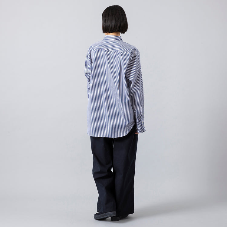 モデル身長165cm,MANONのVINTAGE SERGE TWO TUCK WIDE PANTS|MOONSTARのオールネイビーのコットンスエードLOAFY,https://market.e-begin.jp/products/mks_mnn0441r_lala|https://market.e-begin.jp/products/mns_mns0147p_lala