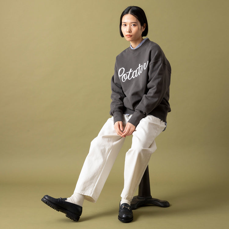 モデル身長165cm,ARCH&LINEのOG SOFT TERRY PO POTATER|HEAVENLYのCotton Linen 12oz Denim 5P Pants|Jalan Sriwijayaのネイビービットローファー VIBRAMソール,https://market.e-begin.jp/products/ach_ach0507r_lala|https://market.e-begin.jp/products/dlt_hvr0493r_lala|https://market.e-begin.jp/products/gmt_srw1032p_lala