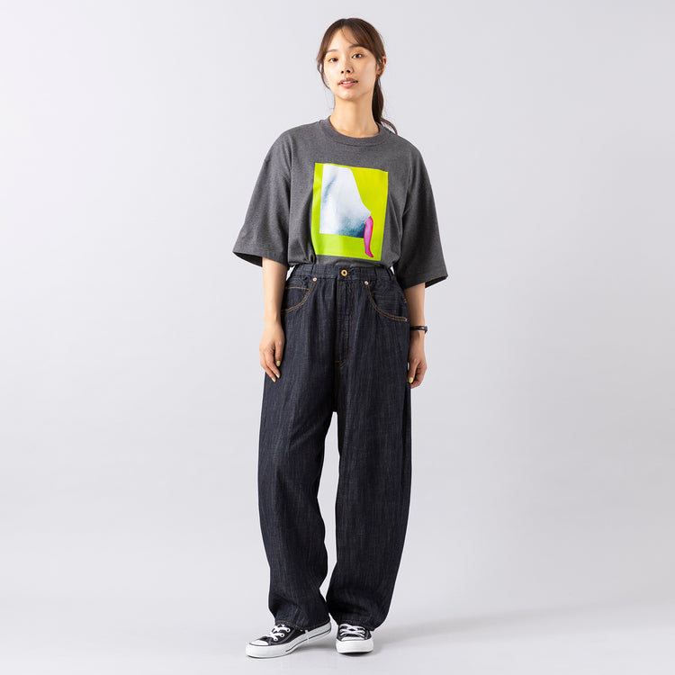 モデル身長165cm,URCH RNAのコックさんの5ポケットパンツ ONE WASH|MATOWのTsuki 朧月 -おぼろづき- / スクエア シルバー レザー ノワール,https://market.e-begin.jp/products/tky_urr0784s_lala|https://market.e-begin.jp/products/bey_mtw0358s_lala