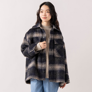 MANON | マノン　SHAGGY CHECK BIG JKT