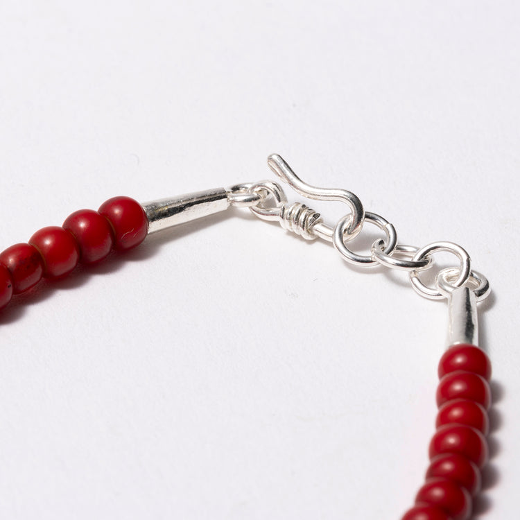 mallet | マレット　ホワイトハートガラスビーズブレスレット