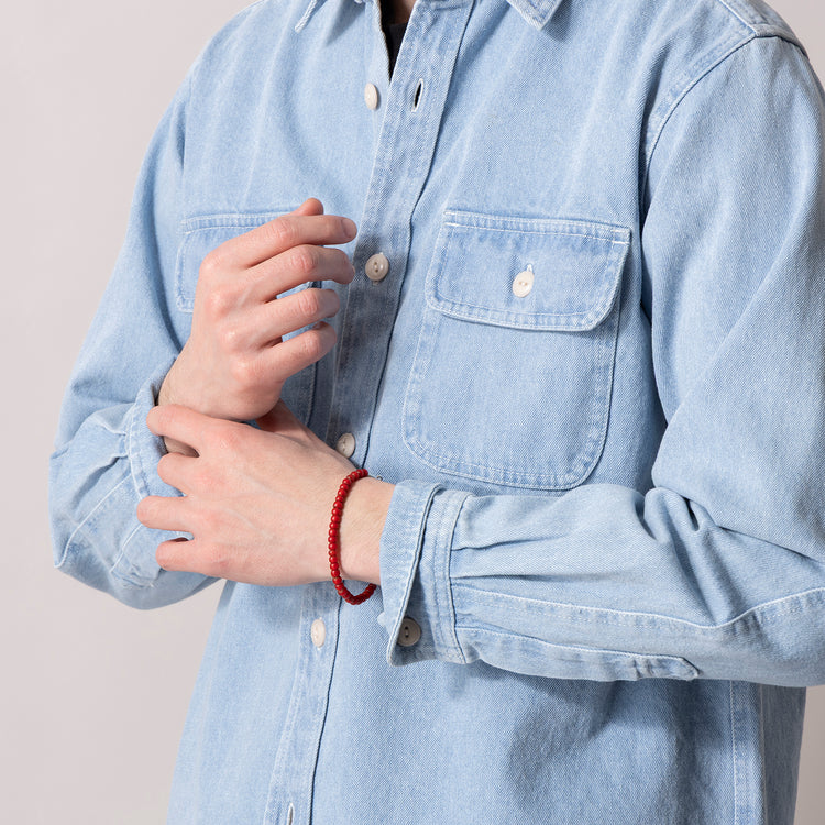 mallet | マレット　ホワイトハートガラスビーズブレスレット