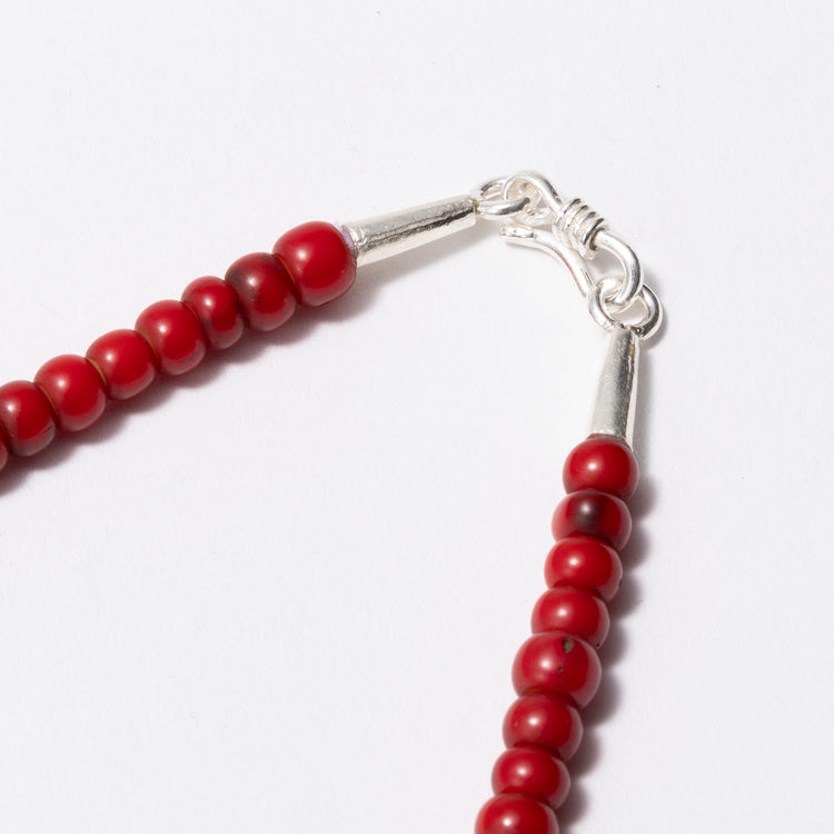 mallet | マレット　ホワイトハートガラスビーズネックレス