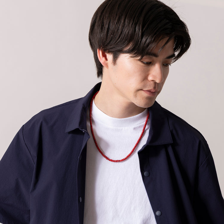 mallet | マレット　ホワイトハートガラスビーズネックレス