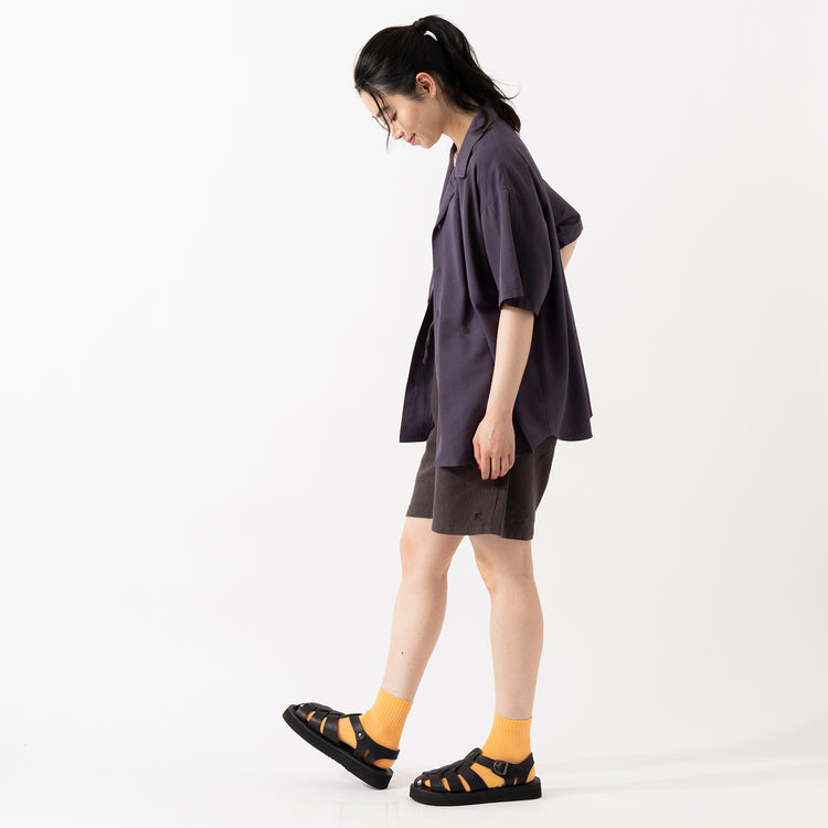 モデル身長165cm,TUTIE.のタカシマチヂミノースリーブプルオーバー|ROKXのTIDE ON SHORT|Organic handloomのGURKHA PLATFORM,https://market.e-begin.jp/products/equ_tte0275u_lala|https://market.e-begin.jp/products/sct_rok0427u_lala|https://market.e-begin.jp/products/sed_ogh0417u_lala