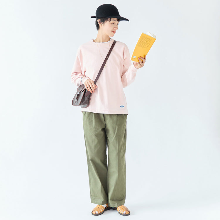 モデル身長170cm,VENT BLANC+の9oz コットンツイルトラウザーパンツ|SLOWのバッファローレザーのミニカートリッジショルダー|GLENFIELDのシャークソールグルカサンダル|rapiécageの後ろ姿もきれいなスライドチェーンコインネックレス|MATOWのTsuki 朧月 -おぼろづき- / スクエア ローズゴールド レザー サークルローマン,https://market.e-begin.jp/products/stl_ven0682r_lala|https://market.e-begin.jp/products/ino_slw1182n_lala|https://market.e-begin.jp/products/jal_gfd0391q_lala|https://market.e-begin.jp/products/rdx_rpc1183n_lala|https://market.e-begin.jp/products/bey_mtw0359s_lala