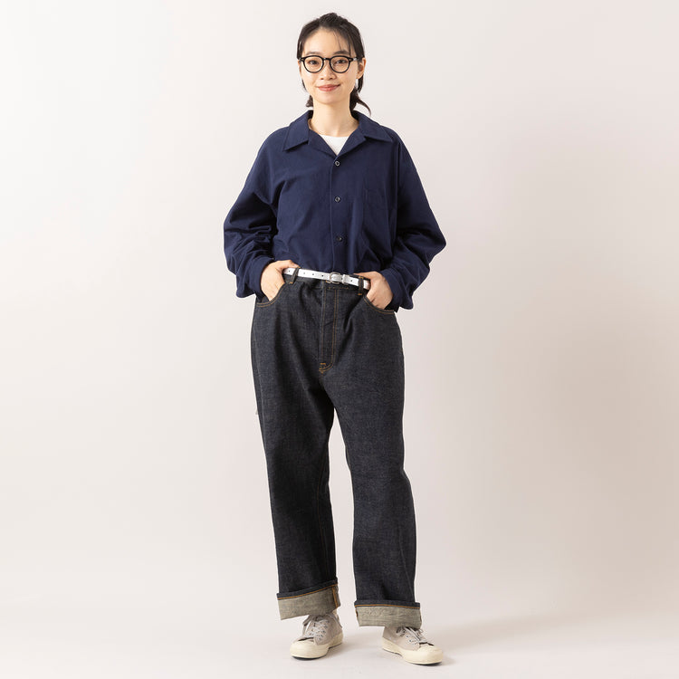 モデル身長165cm,80/40 BY SKEVEの40inch SELVEDGE DENIM（BLACK）|MoonStarのローバスケット ヴィンテージブラウン,https://market.e-begin.jp/products/sta_ske0982s_lala|https://market.e-begin.jp/products/mns_mns0387m_lala