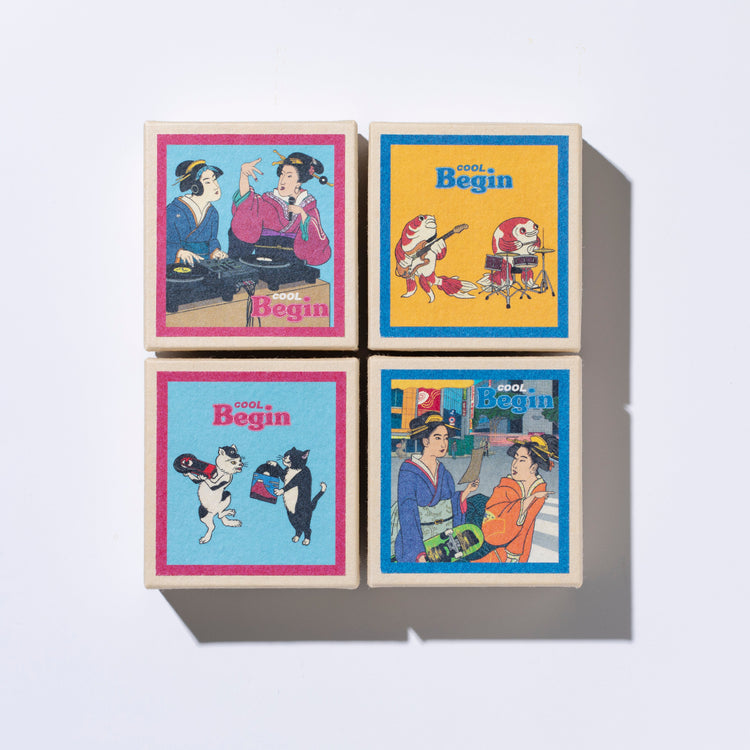 京都徳力版画館 | キョウトトクリキハンガカン　メモ帳入り「おはこ」（COOL Begin Special Ver.） Diggin' Cats