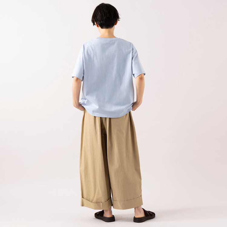 モデル身長 163cm,HEAVENLYのCotton Dump Washer Double Wide Pants|BlundstoneのAEROCORK SANDAL|LE FOONのBoston Square ニュアンスカラーサングラス,https://market.e-begin.jp/products/dlt_hvr0300u_lala|https://market.e-begin.jp/products/sed_bld0289u_lala|https://market.e-begin.jp/products/lef_lef0281u_lala