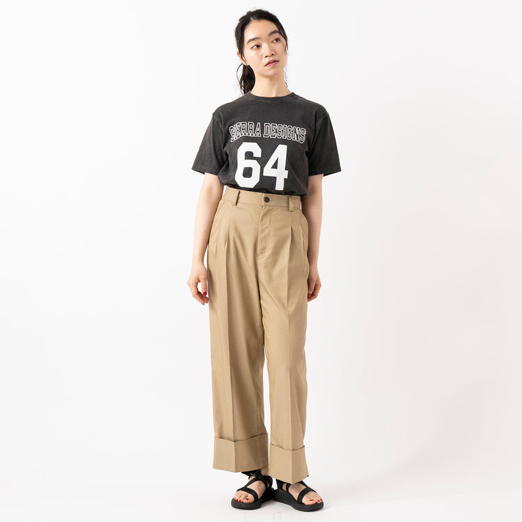 モデル身長165cm,SIERRA DESIGNSのGood On×SIERRA DESIGNS 64TEE|FIL DE FERのシャンブレーツイル ワイドターンアップパンツ|CHACOのWs CUSHZ,https://market.e-begin.jp/products/arg_sie0428u_lala|https://market.e-begin.jp/products/af_cha0392u_lala