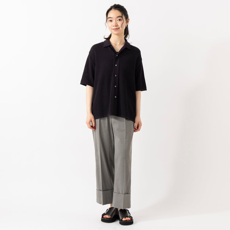 モデル身長165cm,YonetomiのCOTTON SUKASHI KNIT S/T|TUTIE.のタカシマチヂミノースリーブプルオーバー|FIL DE FERのシャンブレーツイル ワイドターンアップパンツ|Organic handloomのSIENA|Taaiiのベネチアンチェーンスリムネックレス,https://market.e-begin.jp/products/yts_ynt0431u_lala|https://market.e-begin.jp/products/equ_tte0275u_lala|https://market.e-begin.jp/products/sed_ogh0418u_lala|https://market.e-begin.jp/products/tii_tii1120n_lala