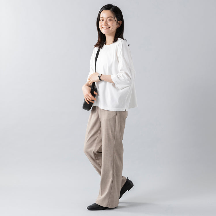 身長160cm,HeavenlyのCotton CS 6/S Wide Pullover|Creedのガーメント サークルショルダー|facciamoのMeringa（メリンガ）|MATOWのTsuki 朧月 -おぼろづき- / スクエア シルバー レザー,https://market.e-begin.jp/products/dlt_hvr0459s_lala|https://market.e-begin.jp/products/ino_cre0401s_lala|https://market.e-begin.jp/products/are_fac0636k_lala|https://market.e-begin.jp/products/bey_mtw0356s_lala