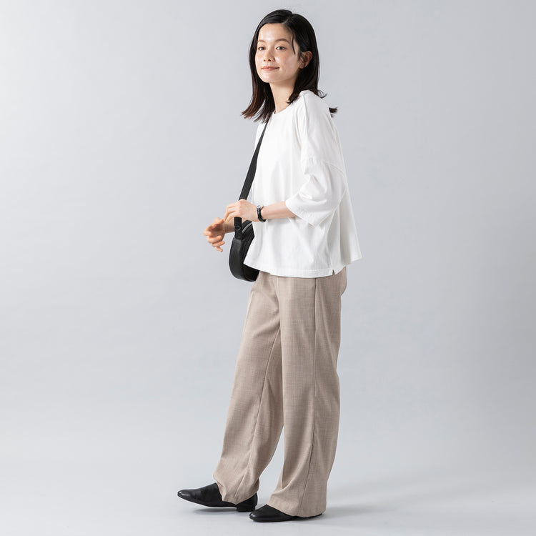 身長160cm,HeavenlyのCotton CS 6/S Wide Pullover|Creedのガーメント サークルショルダー|facciamoのMeringa（メリンガ）|MATOWのTsuki 朧月 -おぼろづき- / スクエア シルバー レザー,https://market.e-begin.jp/products/dlt_hvr0459s_lala|https://market.e-begin.jp/products/ino_cre0401s_lala|https://market.e-begin.jp/products/are_fac0636k_lala|https://market.e-begin.jp/products/bey_mtw0356s_lala