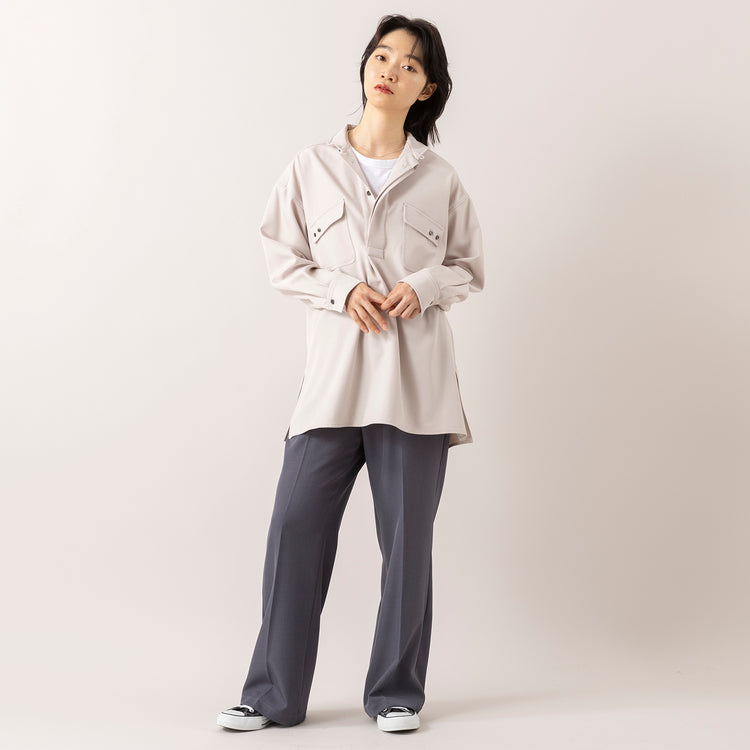 モデル身長165cm,FIL DE FERのポリエステルカルゼセンタープレスパンツ,https://market.e-begin.jp/products/rdx_fdf1058s_lala