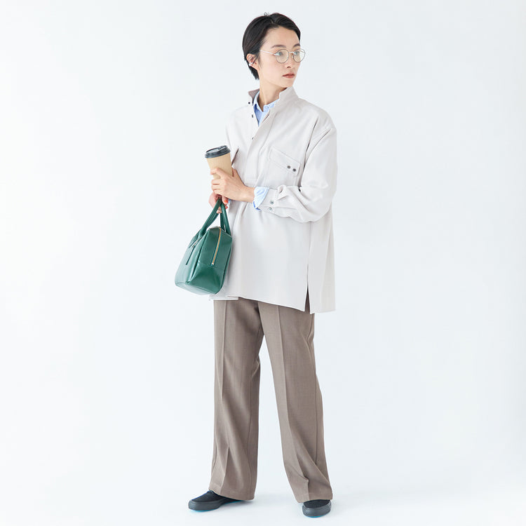 モデル身長170cm,FIL DE FERのポリエステルカルゼロングシャツ|ciaoのオックスフォードB.D.シャツ|FIL DE FERのポリエステルカルゼセンタープレスパンツ|TIDEWAYのワントーンモスボストンM|Moonstarの帰ってきたDECK SPORT,https://market.e-begin.jp/products/rdx_fdf1057s_lala|https://market.e-begin.jp/products/hag_cia0077s_lala|https://market.e-begin.jp/products/rdx_fdf1058s_lala|https://market.e-begin.jp/products/snk_tid0874p_lala|https://market.e-begin.jp/products/mns_mns0718r_lala
