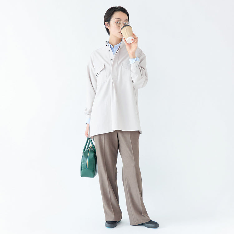 モデル身長170cm,FIL DE FERのポリエステルカルゼロングシャツ|ciaoのオックスフォードB.D.シャツ|FIL DE FERのポリエステルカルゼセンタープレスパンツ|TIDEWAYのワントーンモスボストンM|Moonstarの帰ってきたDECK SPORT,https://market.e-begin.jp/products/rdx_fdf1057s_lala|https://market.e-begin.jp/products/hag_cia0077s_lala|https://market.e-begin.jp/products/rdx_fdf1058s_lala|https://market.e-begin.jp/products/snk_tid0874p_lala|https://market.e-begin.jp/products/mns_mns0718r_lala