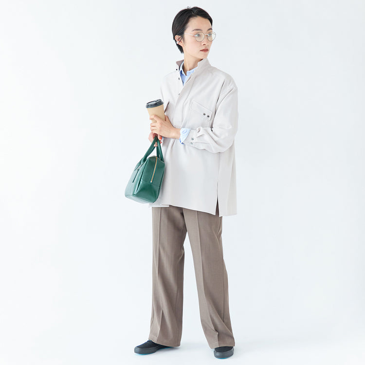 モデル身長170cm,FIL DE FERのポリエステルカルゼロングシャツ|ciaoのオックスフォードB.D.シャツ|FIL DE FERのポリエステルカルゼセンタープレスパンツ|TIDEWAYのワントーンモスボストンM|Moonstarの帰ってきたDECK SPORT,https://market.e-begin.jp/products/rdx_fdf1057s_lala|https://market.e-begin.jp/products/hag_cia0077s_lala|https://market.e-begin.jp/products/rdx_fdf1058s_lala|https://market.e-begin.jp/products/snk_tid0874p_lala|https://market.e-begin.jp/products/mns_mns0718r_lala