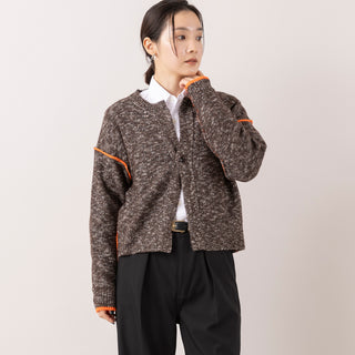 FIL DE FER | フィルデフェール　捻り杢スラブ 配色ラインボレロ