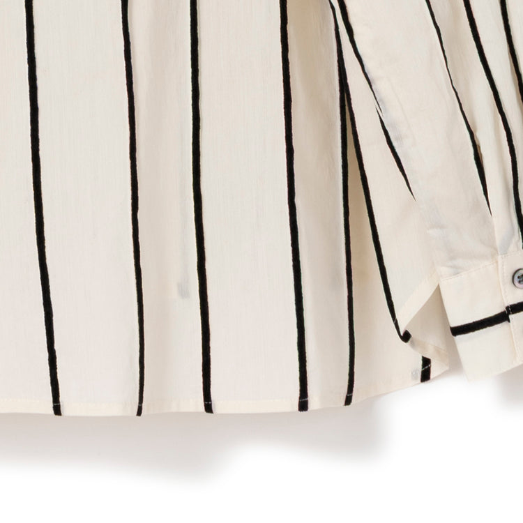 FIL DE FER | フィルデフェール　ベロアラインストライプ スタンドブラウス