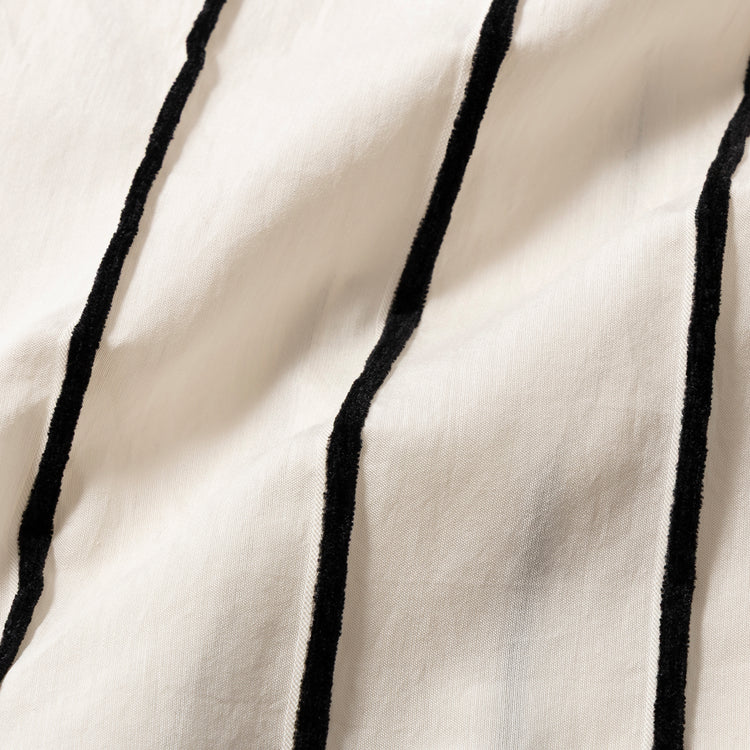 FIL DE FER | フィルデフェール　ベロアラインストライプ スタンドブラウス