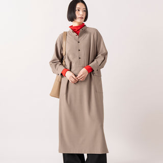 FIL DE FER | フィルデフェール　TOP調ポリエステルトロ スタンドワンピース