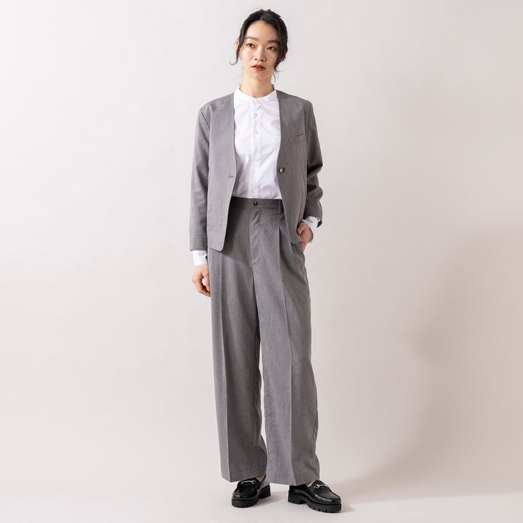 モデル身長165cm,MANUAL ALPHABETのBROAD BAND COLOR SHIRT|NOMBRE IMPAIRのリヨセルポリ麻 センタープレスパンツ|Jalan Sriwijayaのネイビービットローファー VIBRAMソール,https://market.e-begin.jp/products/mks_man0870j_lala|https://market.e-begin.jp/products/rdx_nmi0104u_lala|https://market.e-begin.jp/products/gmt_srw1032p_lala