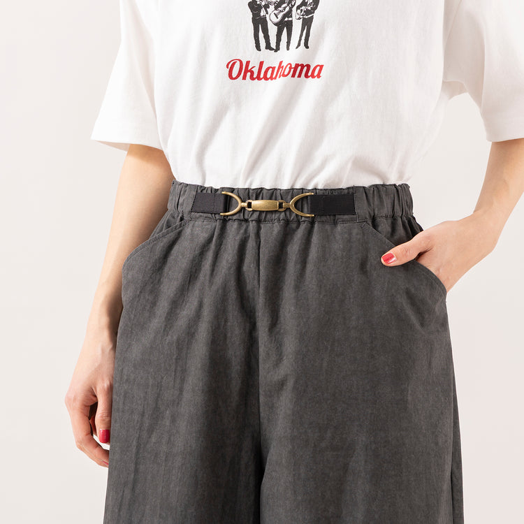 NOMBRE IMPAIR | ノンブル アンペール　ムラプリントコットン ビット付きバレルパンツ