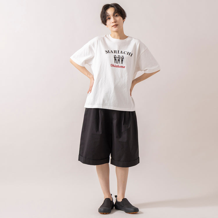 モデル身長 163cm,HEAVENLYのCotton Twill Short Pants|UNIVERSAL OVERALLのUO12,https://market.e-begin.jp/products/dlt_hvr0160u_lala|https://market.e-begin.jp/products/sed_uni0290u_lala
