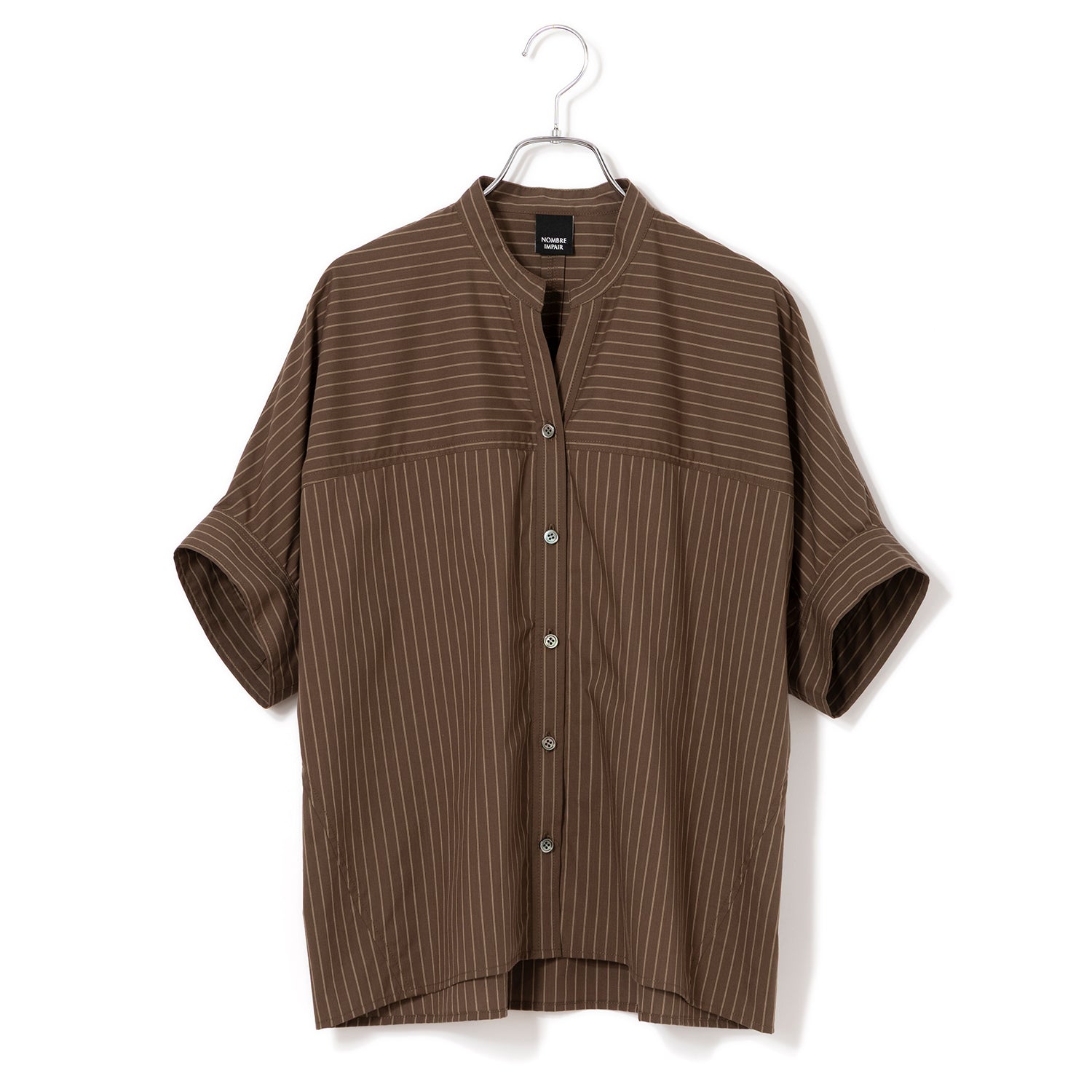 NOMBRE IMPAIR | ノンブル アンペール 綿ストライプ バンザイシャツ