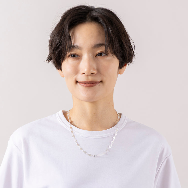 rapiécage | ラピエサージュ　フラワープレートチェーン アジャストネックレス