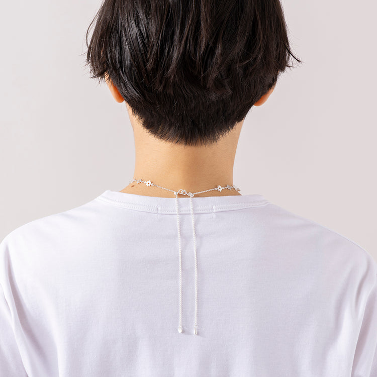 rapiécage | ラピエサージュ　フラワープレートチェーン アジャストネックレス