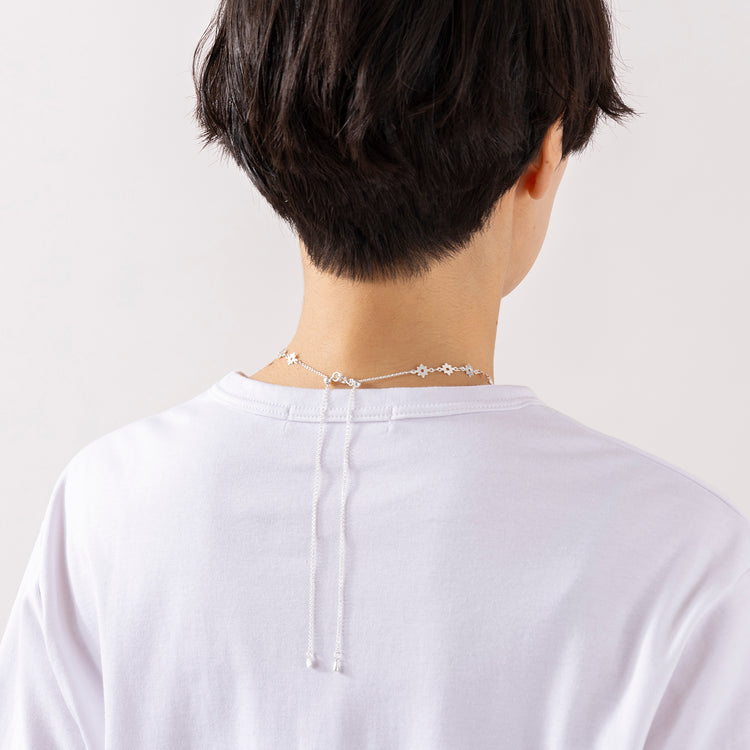 rapiécage | ラピエサージュ　フラワープレートチェーン アジャストネックレス