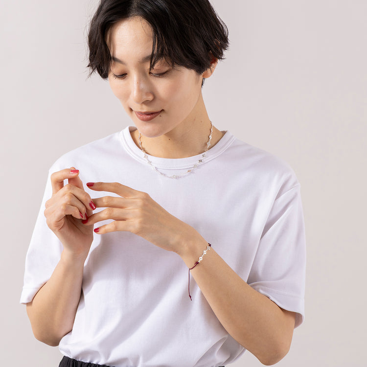 rapiécage | ラピエサージュ　フラワープレートチェーン アジャストネックレス