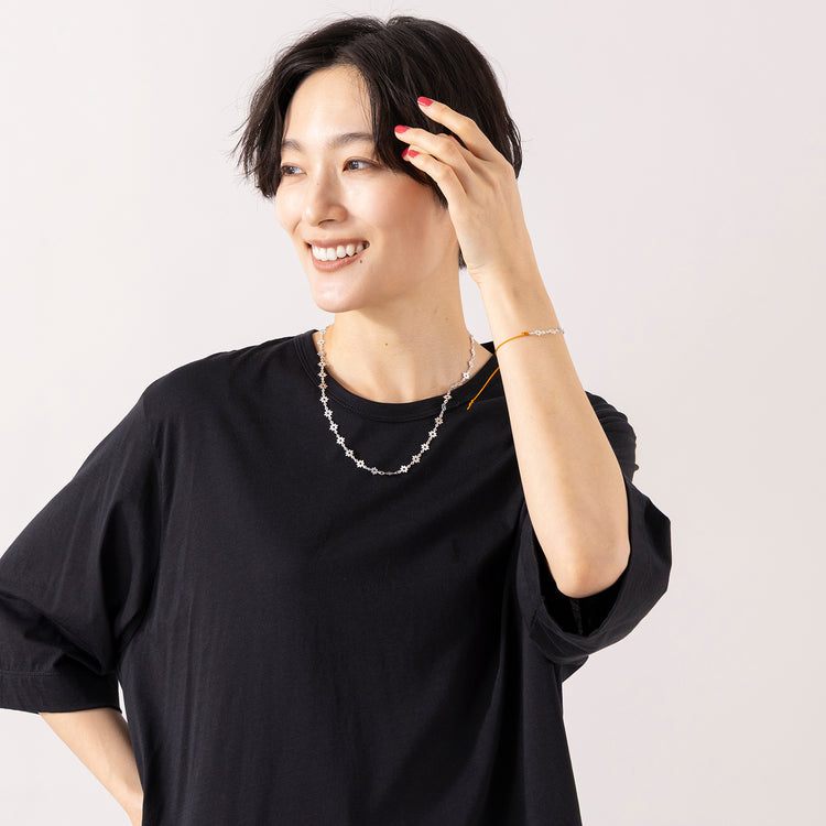 rapiécage | ラピエサージュ　フラワープレートチェーン アジャストネックレス