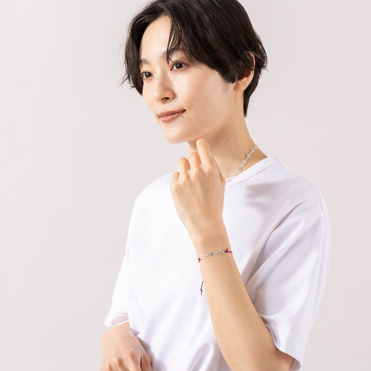 rapiécage | ラピエサージュ　フラワープレートコードブレス